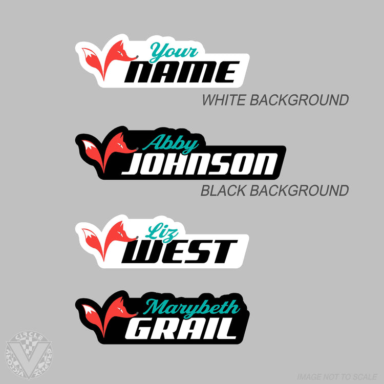 Team Vixxen Name Stickers -10 pack