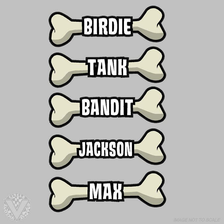 Dog Bone Name Stickers-5 pack