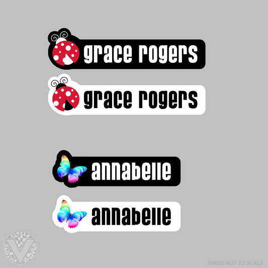 Girly Icon Name Stickers-10 pack
