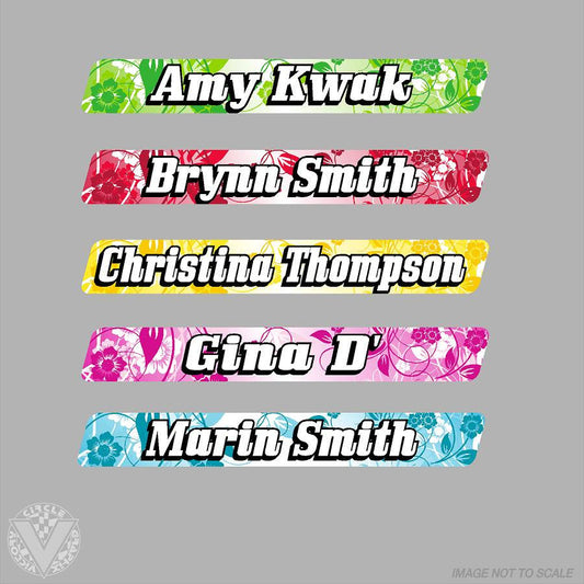 Name Stickers with Flower background -10 pack