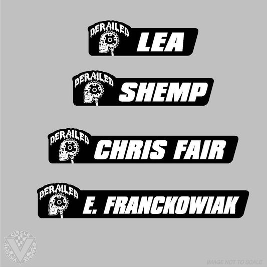 Shop/Team Derailed Name Stickers-10 pack