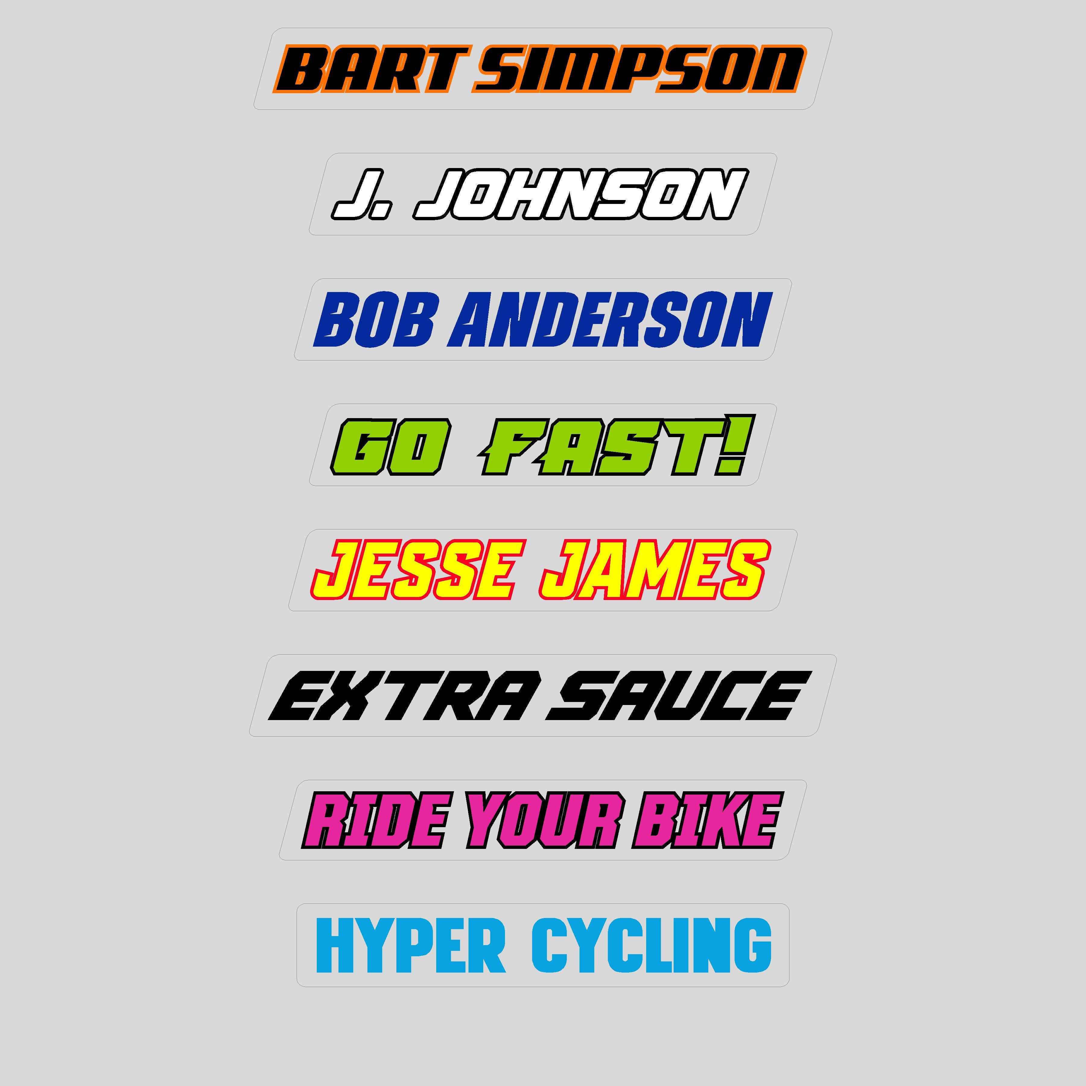 Basic Stickers Clear RACE FONTS-6 pack