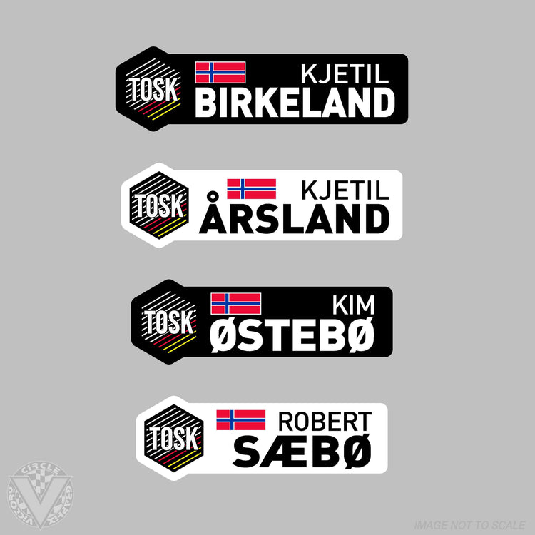 TOSK Sykkel Klubb Name Stickers -10 pack