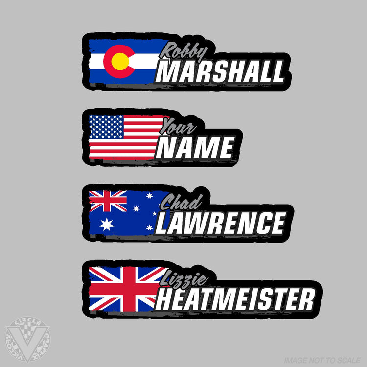 Name Grunge Country Flag-10 pack