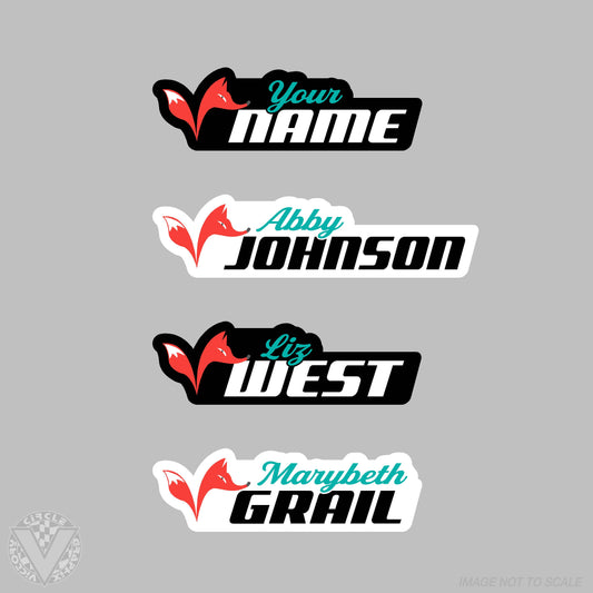 Team Vixxen Name Stickers -10 pack