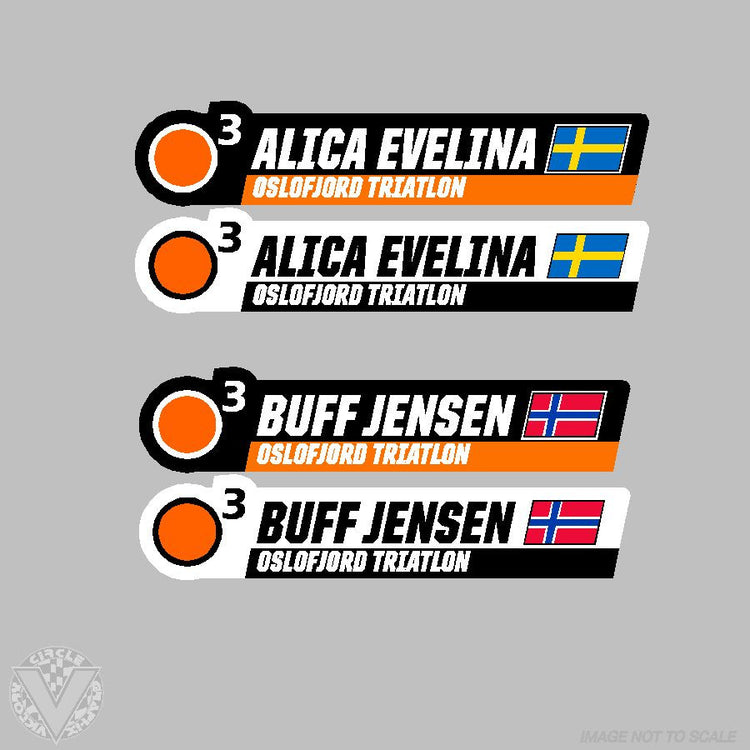 Oslofjord Triathlon Team Name Stickers- 10 pack