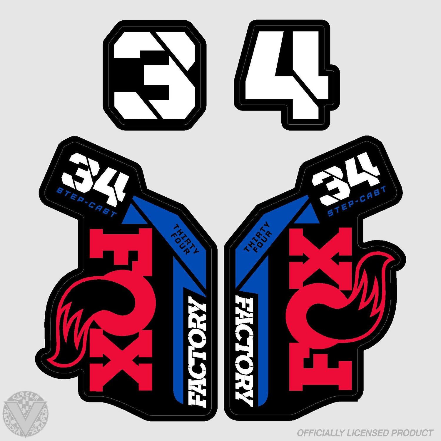 FOX CUSTOM Decal Kit for Fork & Rear Shock - red FOX CUSTOM Decal Kit for Fork & Rear Shock - red
