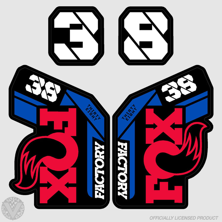 AUTOCOLLANTS COMPATIBLES FOURCHE FOX 38 FACTORY EBIKE 2021 RWP-331