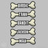 Dog Bone Name Stickers-5 pack