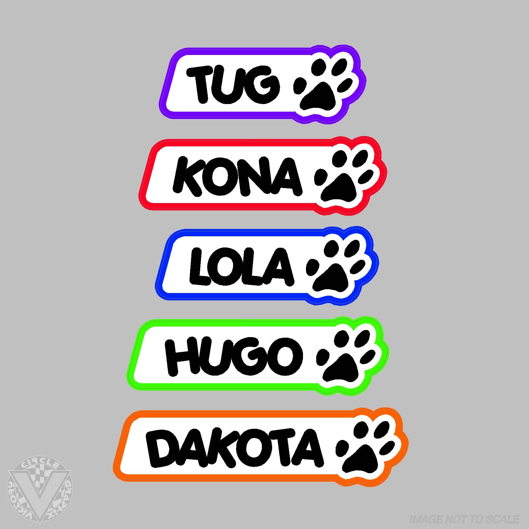 Dog Name Sticker Design Dog Name Stickers-5 pack – VCGraphix
