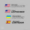 Stacked Name on Clear with Flag-6 pack