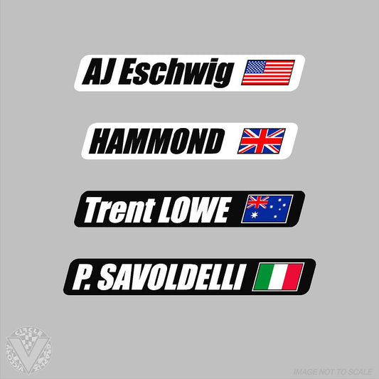Name with Country Flag-10 pack