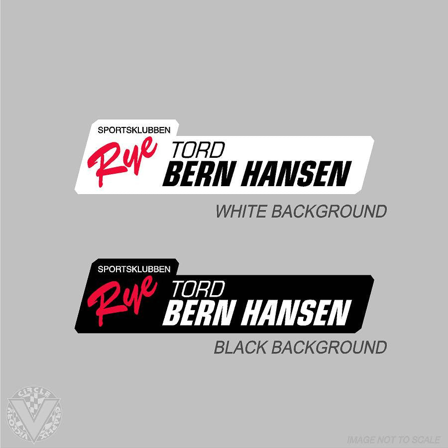 Team RYE Sportsklubben Name Stickers -10 pack