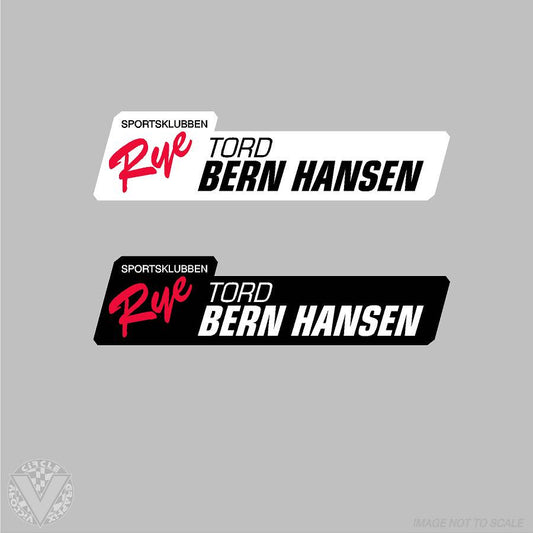 Team RYE Sportsklubben Name Stickers -10 pack