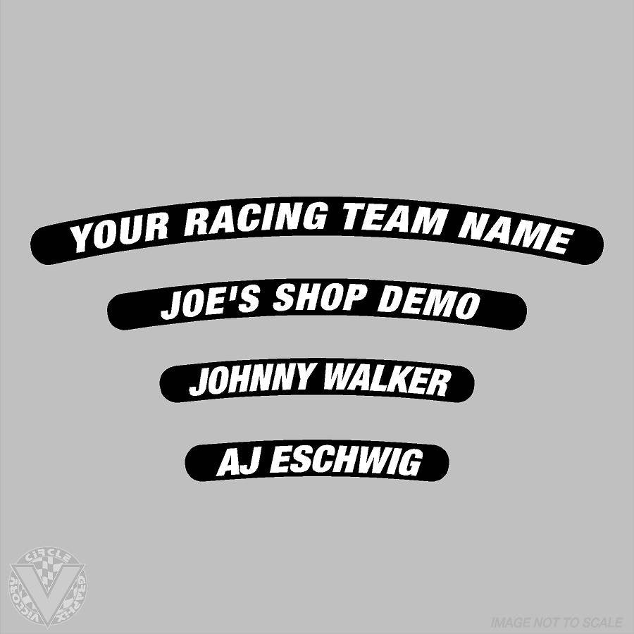 Wheel Name Stickers -12 pack